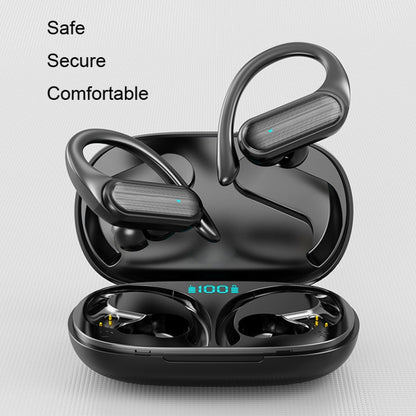 LED Digital Display Wireless Ear-Mounted Noise Reduction Bluetooth Headset, A520 (Blue)