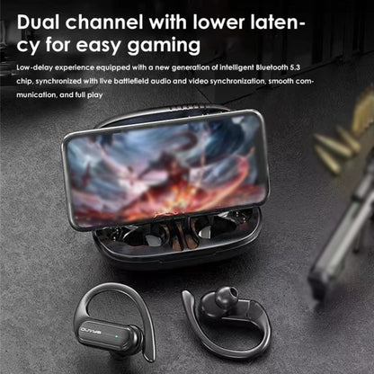 LED Digital Display Wireless Ear-Mounted Noise Reduction Bluetooth Headset, A520 (Blue)