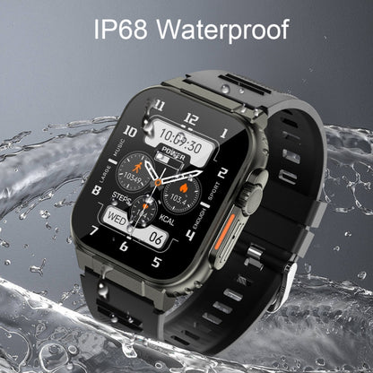 A70 1.96 Inch Health Monitoring Multifunctional IP68 Waterproof Bluetooth Call Smart Watch, Black...