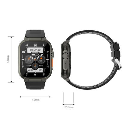 A70 1.96 Inch Health Monitoring Multifunctional IP68 Waterproof Bluetooth Call Smart Watch, Black...