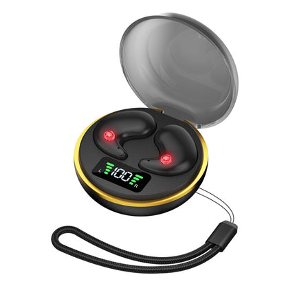 Digital Display Invisible Mini Leisure Stereo Binaural Bluetooth Earphones With Charging Compartm...