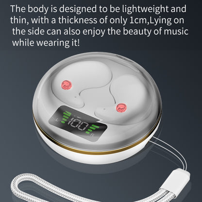 Digital Display Invisible Mini Leisure Stereo Binaural Bluetooth Earphones With Charging Compartm...