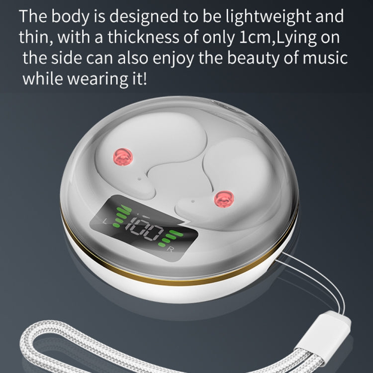 Digital Display Invisible Mini Leisure Stereo Binaural Bluetooth Earphones With Charging Compartm...