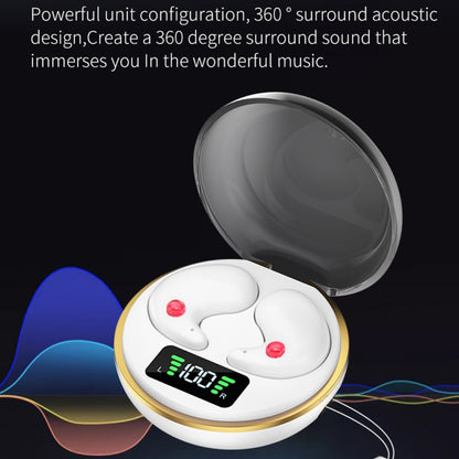 Digital Display Invisible Mini Leisure Stereo Binaural Bluetooth Earphones With Charging Compartm...
