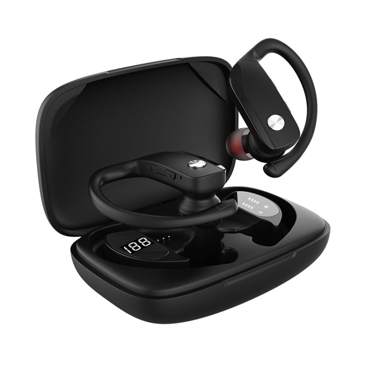 TWS Ear-mounted Noise Reduction LED Dual-battery Display Bluetooth Earphones, T16 (Black)��������...