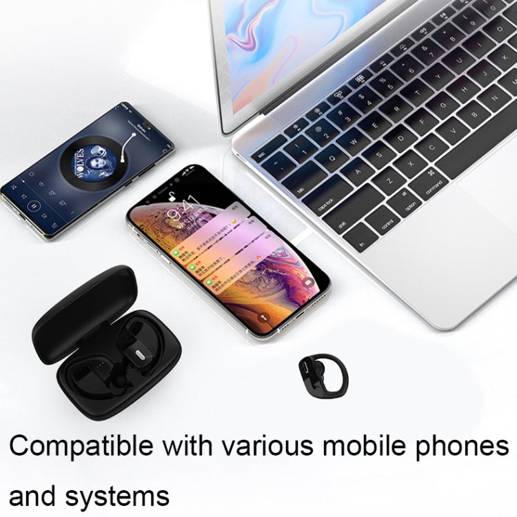 TWS Ear-mounted Noise Reduction LED Dual-battery Display Bluetooth Earphones, T16 (Black)��������...