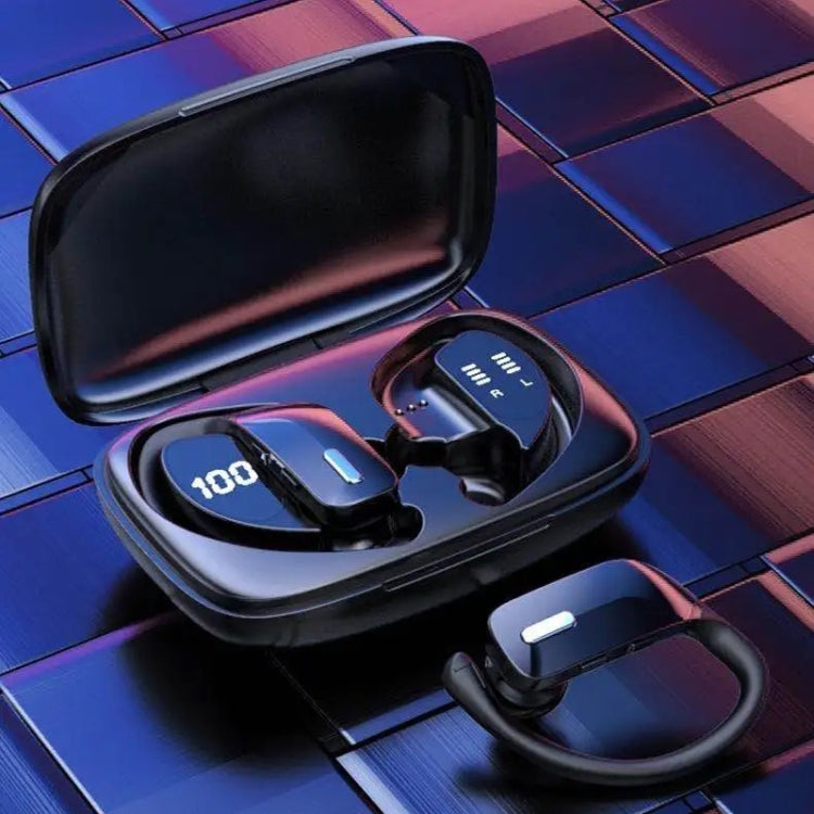 TWS Ear-mounted Noise Reduction LED Dual-battery Display Bluetooth Earphones, T16 (Black)��������...