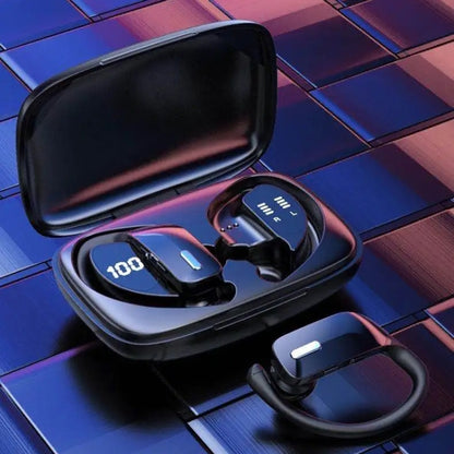 TWS Ear-mounted Noise Reduction LED Dual-battery Display Bluetooth Earphones, T16 (Black)��������...