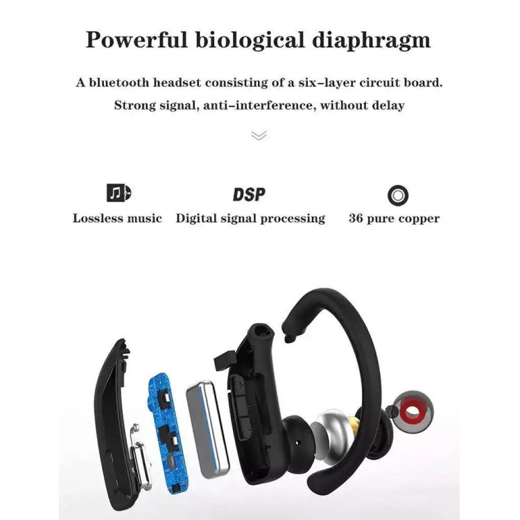 TWS Ear-mounted Noise Reduction LED Dual-battery Display Bluetooth Earphones, T16 (Black)��������...