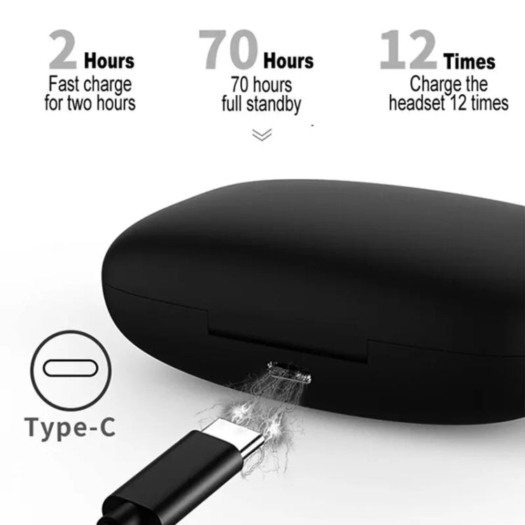 TWS Ear-mounted Noise Reduction LED Dual-battery Display Bluetooth Earphones, T16 (Black)��������...