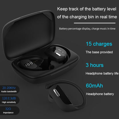 TWS Ear-mounted Noise Reduction LED Dual-battery Display Bluetooth Earphones, T16 (Black)��������...