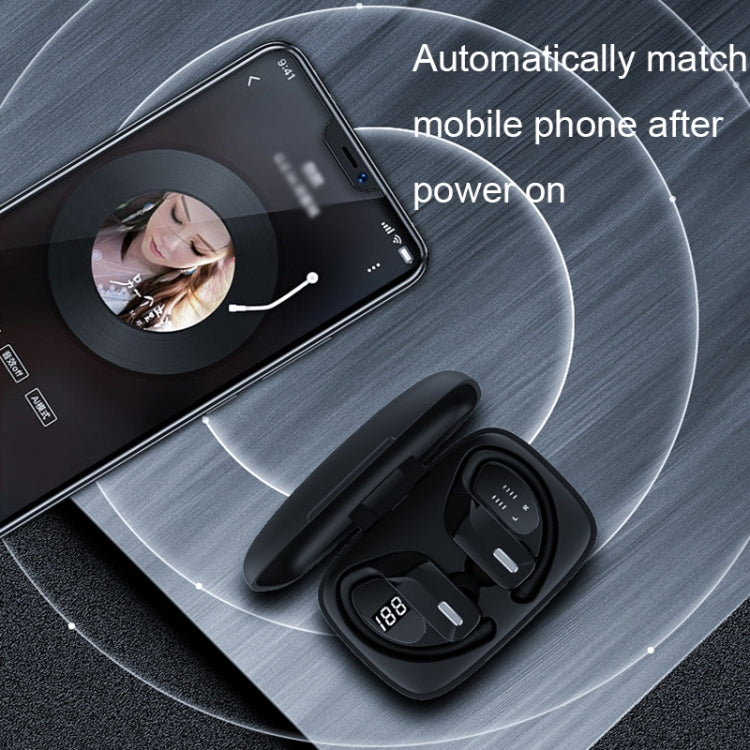 TWS Ear-mounted Noise Reduction LED Dual-battery Display Bluetooth Earphones, T16 (Black)��������...