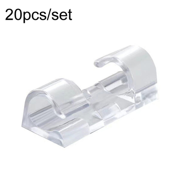 20pcs /Set Medium Self-Adhesive Cable Organizer Clip Network Cord Fixed Storage Clamp