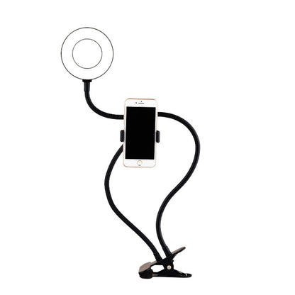 Selfie Ring Light With Cell Phone Holder 360 Rotating Flexible Arms For Live Stream, 8 Inch