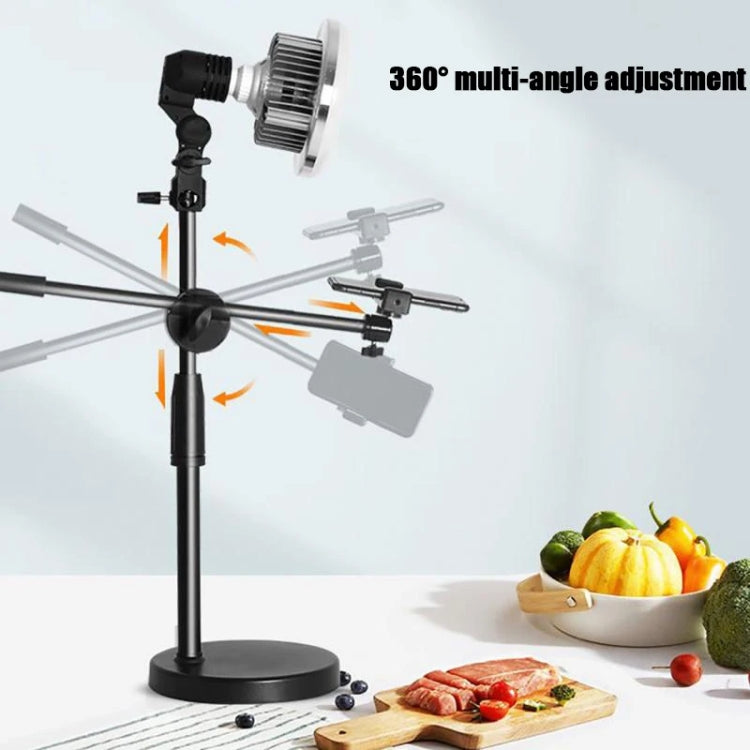 Mushroom Fill Light + Desktop Overhead Photography Stand Kit for Photo/Video, 90W 155mm, 80W 120mm