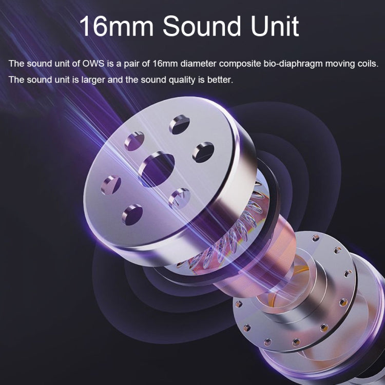 D6 OWS Ear-mounted ENC Noise Reduction Wireless Bluetooth 5.2 Earphones, Black without Accessorie...