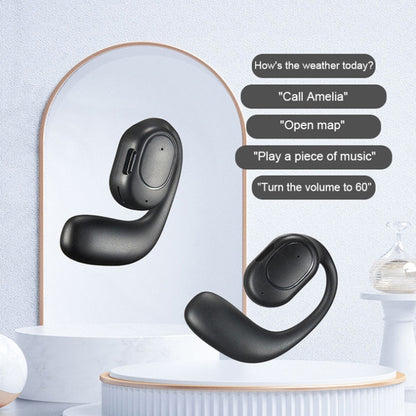 D6 OWS Ear-mounted ENC Noise Reduction Wireless Bluetooth 5.2 Earphones, Black without Accessorie...