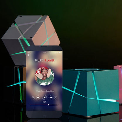 Qone Cube AI Smart Voice-Controlled Bluetooth Speaker RGB Light Mini Wireless Audio��������������...