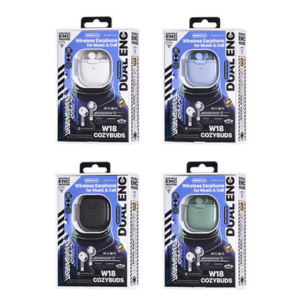 REMAX CozyBuds W18 Double ENC Intelligent Call Noise Reduction Wireless Earphone Transparent Shel...