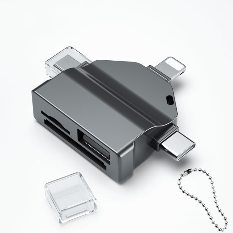 7 In 1 Multi-function OTG Card Reader for iPhone / Android Phone / Huawei / Laptops, PF-70 Black�...