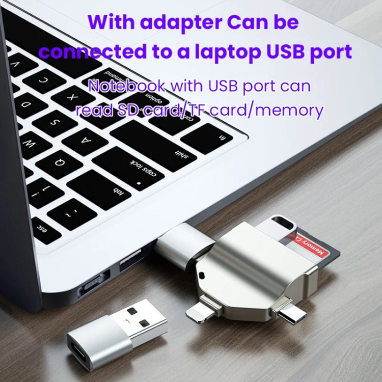 7 In 1 Multi-function OTG Card Reader for iPhone / Android Phone / Huawei / Laptops, PF-70 Black�...