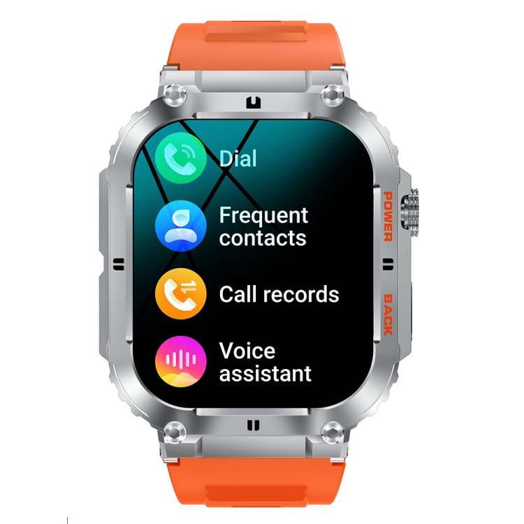 K57 Pro 1.96 Inch Bluetooth Call Music Weather Display Waterproof Smart Watch, Black, Orange�����...