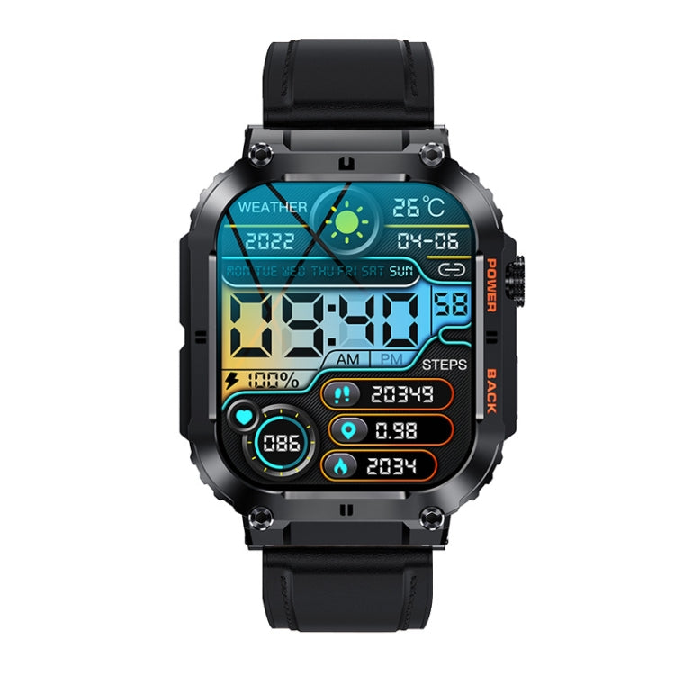 K57 Pro 1.96 Inch Bluetooth Call Music Weather Display Waterproof Smart Watch, Black, Orange�����...