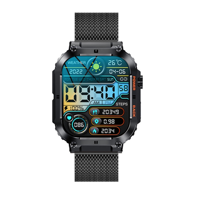 K57 Pro 1.96 Inch Bluetooth Call Music Weather Display Waterproof Smart Watch, Black, Orange�����...
