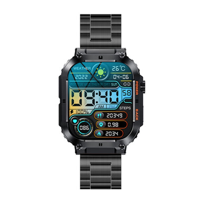 K57 Pro 1.96 Inch Bluetooth Call Music Weather Display Waterproof Smart Watch, Black, Orange�����...