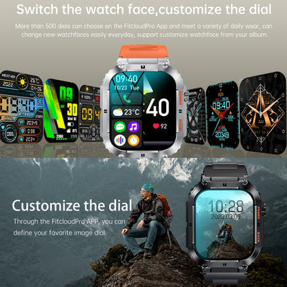 K57 Pro 1.96 Inch Bluetooth Call Music Weather Display Waterproof Smart Watch, Black, Orange�����...