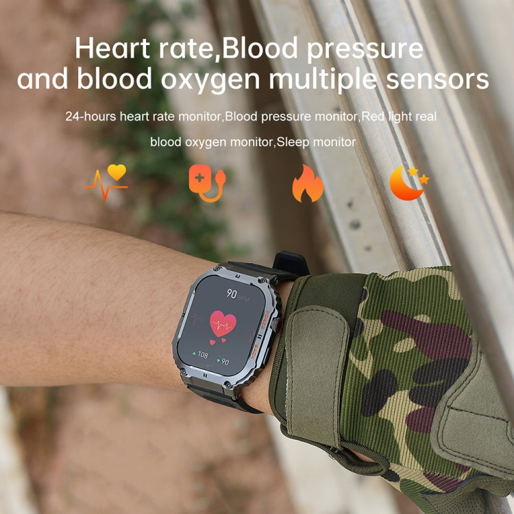 K57 Pro 1.96 Inch Bluetooth Call Music Weather Display Waterproof Smart Watch, Black, Orange�����...