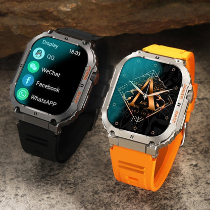 K57 Pro 1.96 Inch Bluetooth Call Music Weather Display Waterproof Smart Watch, Black, Orange�����...