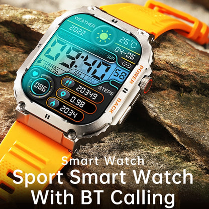K57 Pro 1.96 Inch Bluetooth Call Music Weather Display Waterproof Smart Watch, Black, Orange�����...