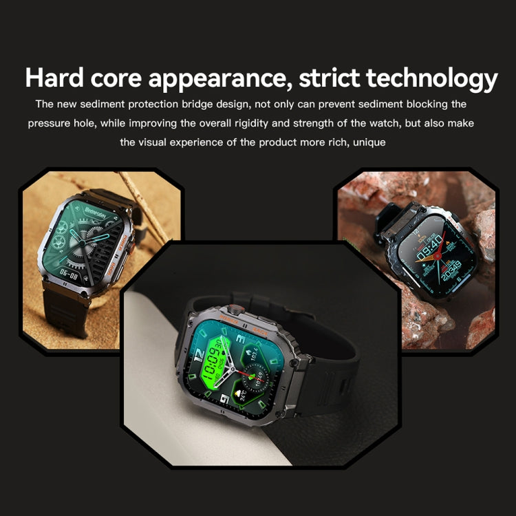 K57 Pro 1.96 Inch Bluetooth Call Music Weather Display Waterproof Smart Watch, Black, Orange�����...