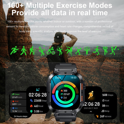 K57 Pro 1.96 Inch Bluetooth Call Music Weather Display Waterproof Smart Watch, Black, Orange�����...