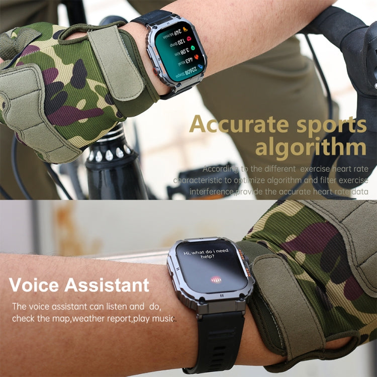 K57 Pro 1.96 Inch Bluetooth Call Music Weather Display Waterproof Smart Watch, Black, Orange�����...