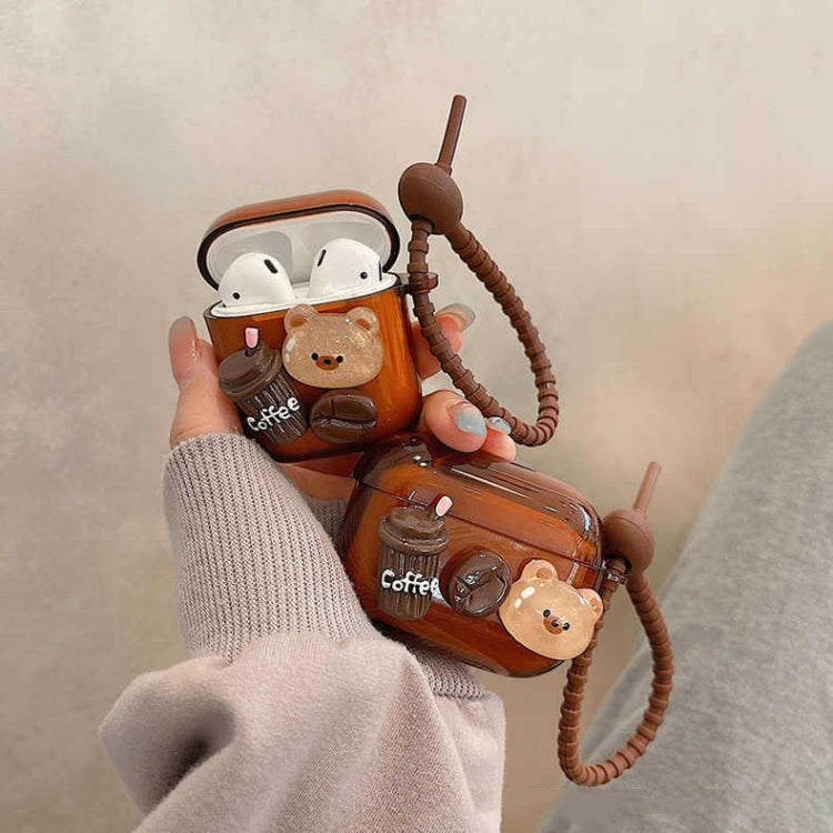 Cartoon 3D Coffee Bear Headphones Case Protective Shell Cover, For AirPods 3, For AirPods Pro 2��...