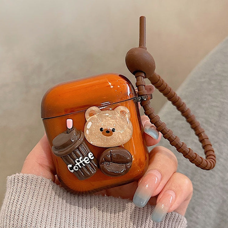 Cartoon 3D Coffee Bear Headphones Case Protective Shell Cover, For AirPods 3, For AirPods Pro 2��...