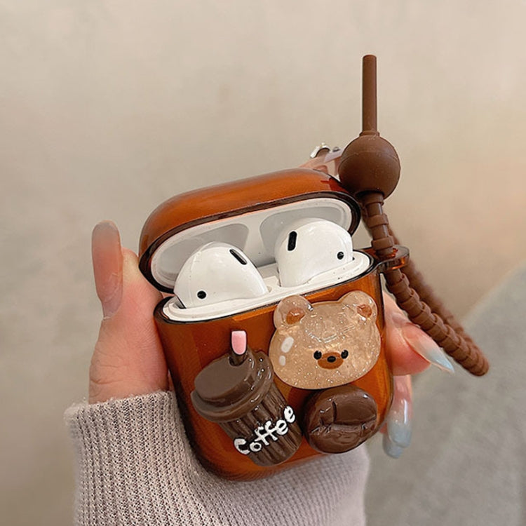 Cartoon 3D Coffee Bear Headphones Case Protective Shell Cover, For AirPods 3, For AirPods Pro 2��...
