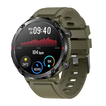 T30 1.6-inch Outdoor Sports Waterproof Smart Music Bluetooth Call Watch, Black, Dark Green�������...
