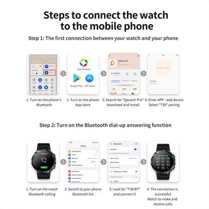 T30 1.6-inch Outdoor Sports Waterproof Smart Music Bluetooth Call Watch, Black, Dark Green�������...
