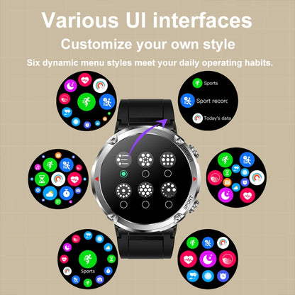T30 1.6-inch Outdoor Sports Waterproof Smart Music Bluetooth Call Watch, Black, Dark Green�������...