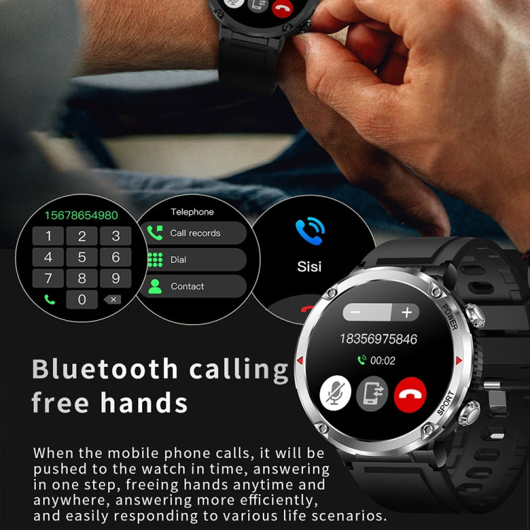 T30 1.6-inch Outdoor Sports Waterproof Smart Music Bluetooth Call Watch, Black, Dark Green�������...