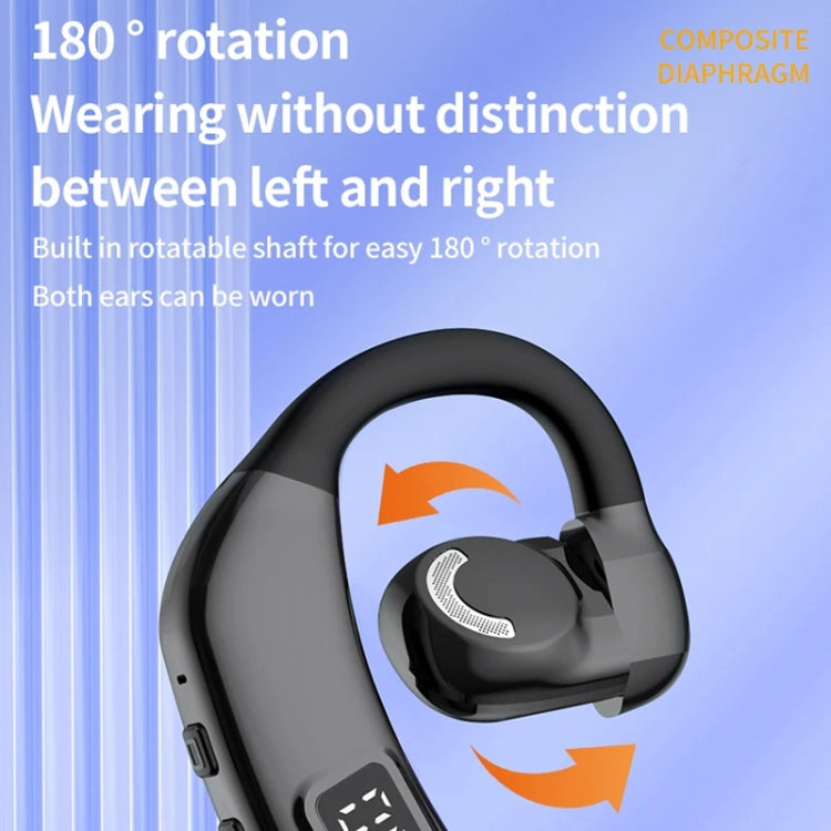 Bluetooth Headset Digital Display Hanging Ear OWS Stereo Sports Earbuds, X30 Black, X30 White����...