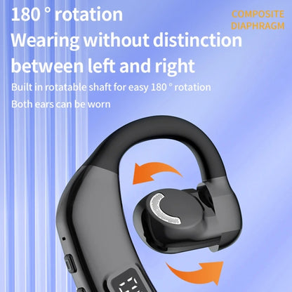 Bluetooth Headset Digital Display Hanging Ear OWS Stereo Sports Earbuds, X30 Black, X30 White����...