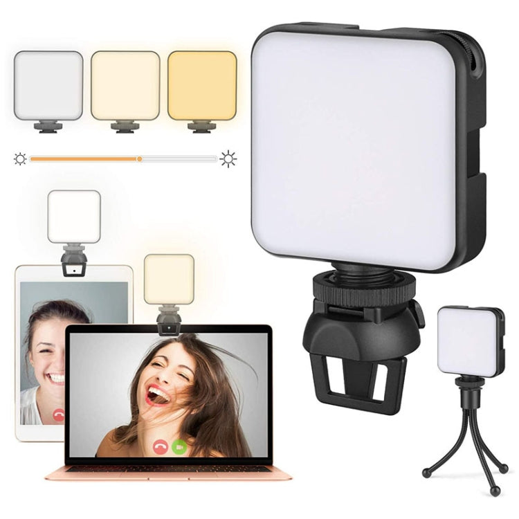 W64 64LEDs Video Conferencing Mobile Laptop Live Fill Light Photography Pocket Lamp, Clip Set����...
