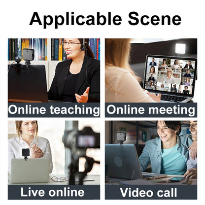 W64 64LEDs Video Conferencing Mobile Laptop Live Fill Light Photography Pocket Lamp, Clip Set����...