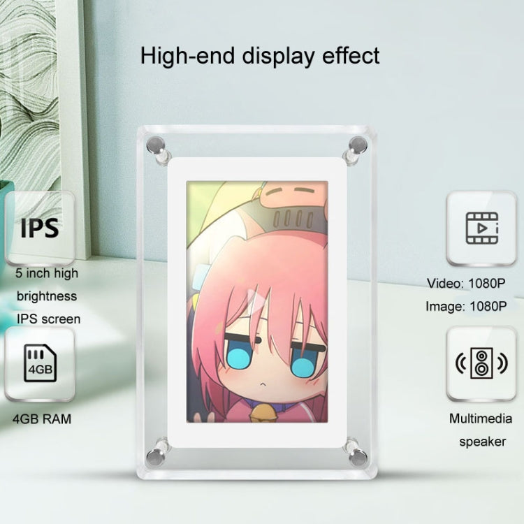 5 Inch HD Digital Photo Frame Crystal Advertising Player 1080P Motion Video Picture Display Playe...