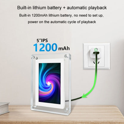 5 Inch HD Digital Photo Frame Crystal Advertising Player 1080P Motion Video Picture Display Player