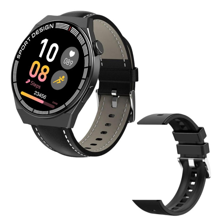 GT3Pro 1.28-Inch Health Monitoring Bluetooth Call Smart Watch With NFC, Black Silicone�����������...